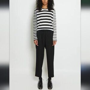 Markoo Wool Quiet Luxury Tapered Black Lined Trousers 16" Waist